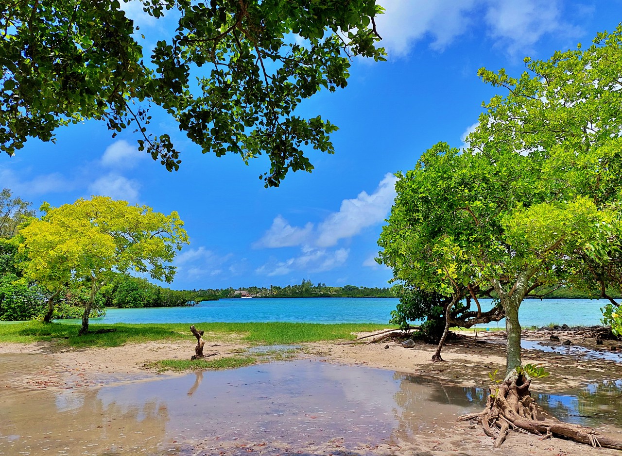 Bras D'Eau Beach, Mauritius. Free Seascapes & Coastlines photos