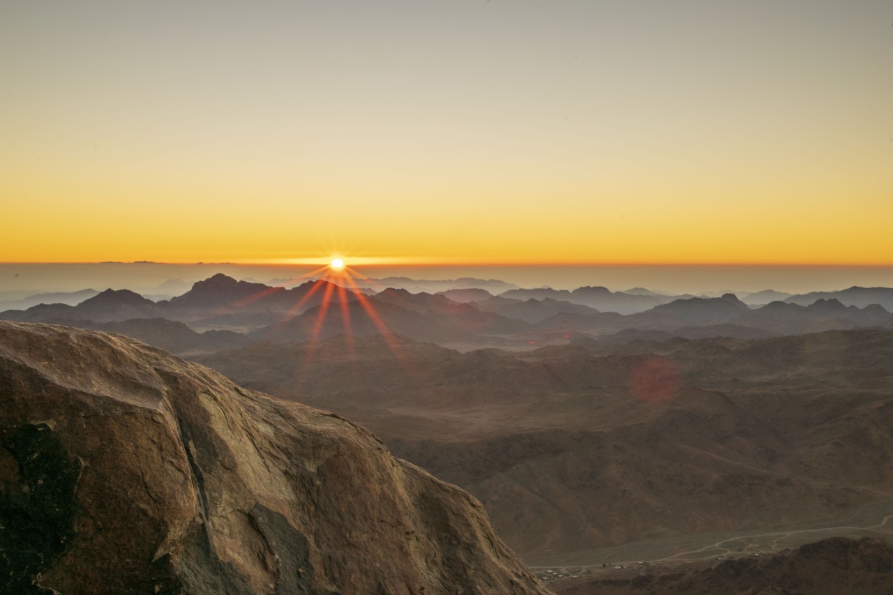 Sunrise from Mount Sinai in Egypt. Free Landscapes photos
