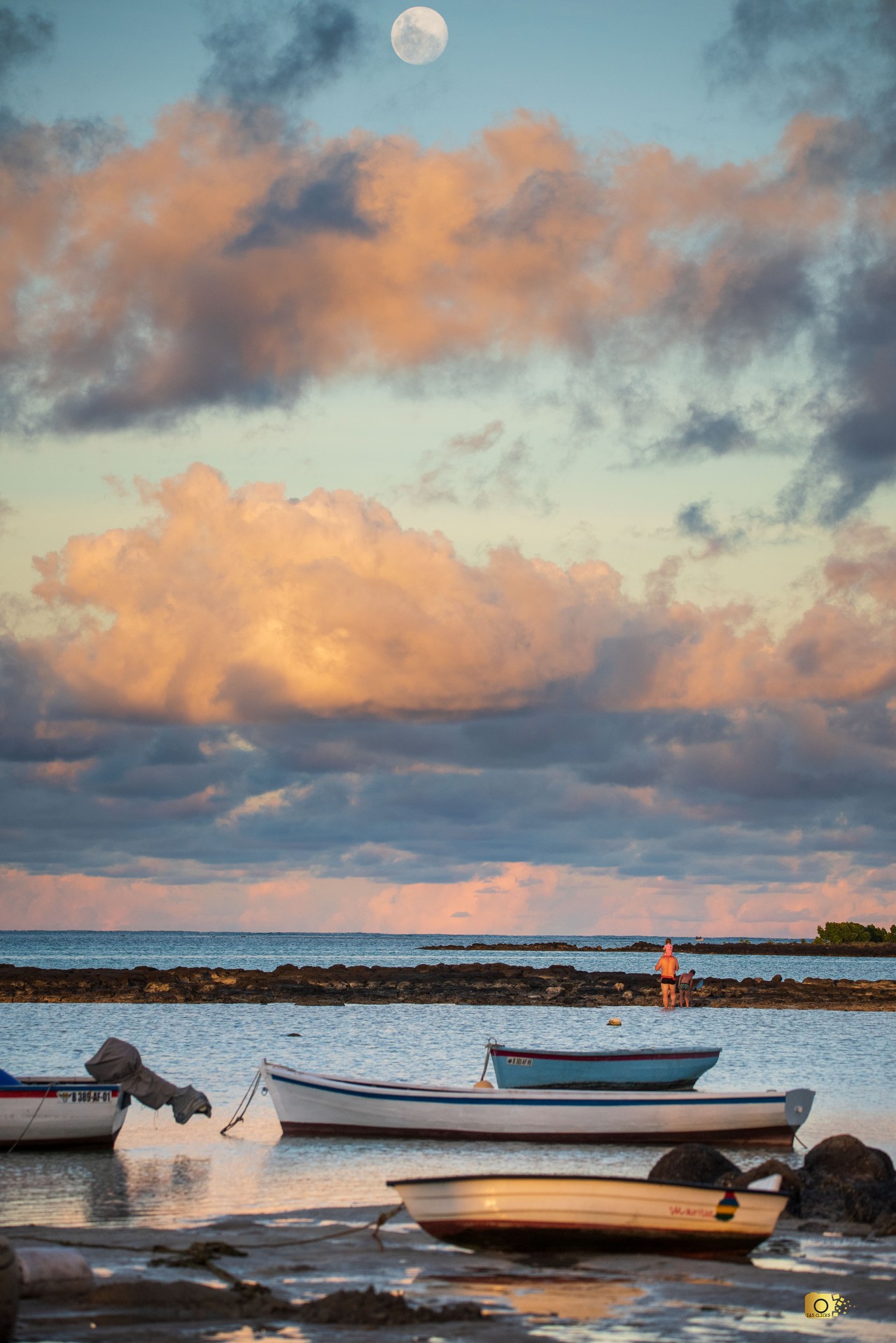 Moon and the beach. Free Seascapes photos