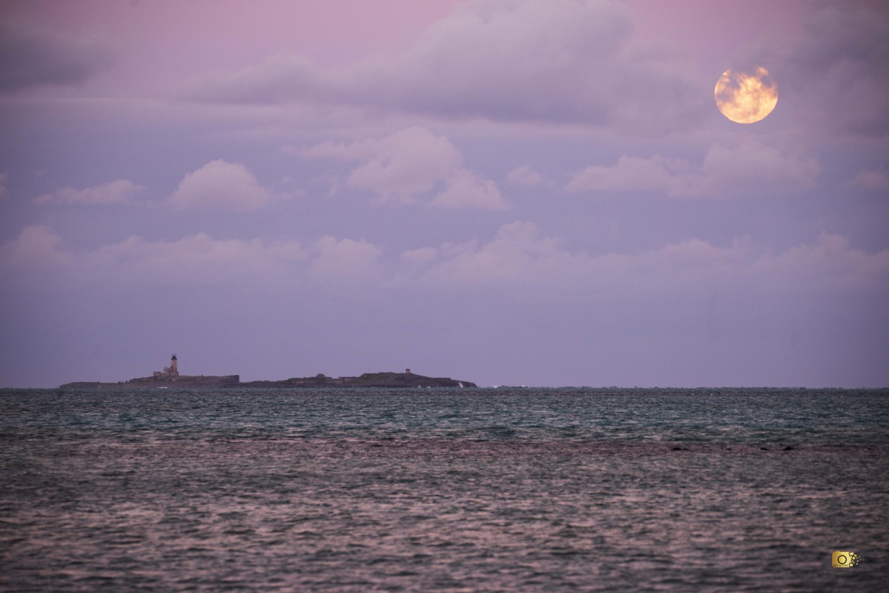 Harvest Moon Rise. Free Seascapes photos