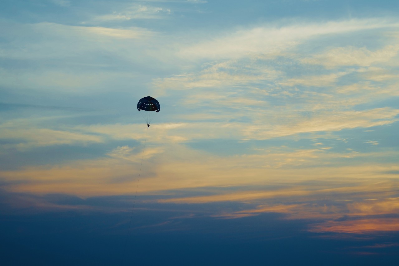 Gliding through sunset. Free Skies photos